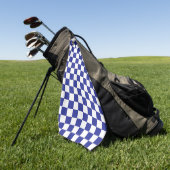 Kariert Blau und Weiß Golfhandtuch (Gras)