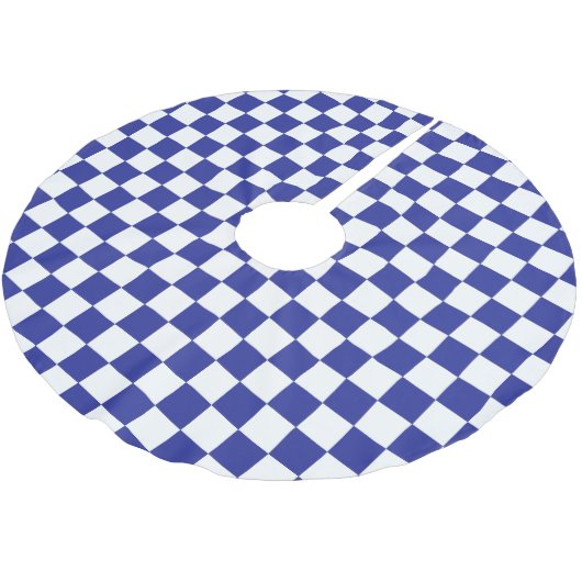 Kariert Blau und Weiß Polyester Weihnachtsbaumdecke (Schrägansicht)
