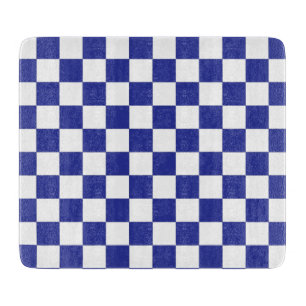 Kariert Blau und Weiß Schneidebrett