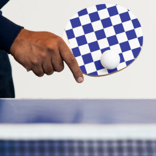 Kariert Blau und Weiß Tischtennis Schläger