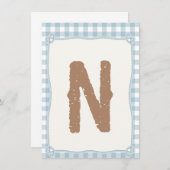 Kariert Blue First Rodeo Hochstuhl Flag N Einladung (Vorne/Hinten)