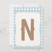 Kariert Blue First Rodeo Hochstuhl Flag N Einladung (Vorderseite)