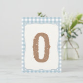 Kariert Blue First Rodeo Hochstuhl Flag O Einladung (Stehend Vorderseite)