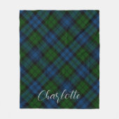 Kariert Blue Green Karo Campbell Military Tartan Fleecedecke (Vorderseite)