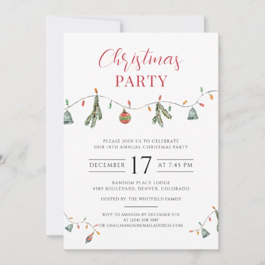 Kariert Boho Chic Weihnachtsfeier Einladung (Vorderseite)