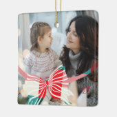 Kariert Bow Yeepake Fotos Weihnachten Keramikornament (Links)