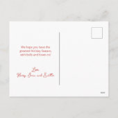 Kariert Bows Bells Foto Weihnachts Postkarte (Rückseite)