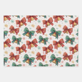 Kariert Bows Bells Retro Weihnachten Geschenkpapier Set (Vorderseite)