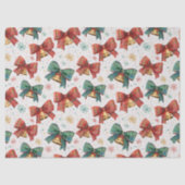 Kariert Bows Bells Retro Weihnachten Seidenpapier (Vorderseite)