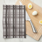 Kariert braun und weiß geschirrtuch (Viertel Falte)