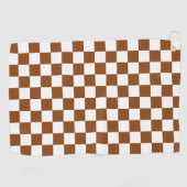 Kariert Braun und Weiß Golfhandtuch (Horizontal)