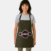 Kariert-Braungrün-Minimalmuster Schürze (Insitu)
