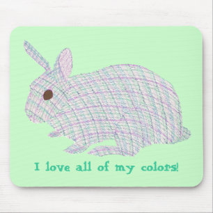 Kariert Bunny, ich Liebe alle meine Farben, Mousep Mousepad