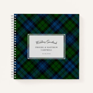 Kariert Campbell Military Tartan Wedding Gästebuch Notizblock