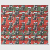 Kariert Cane Corso Santa Dog Weihnachten Geschenkpapier (Flach)