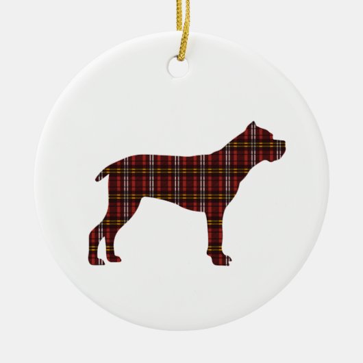 Kariert Cane Corso Weihnachtsbaum Keramik Ornament (Vorne)