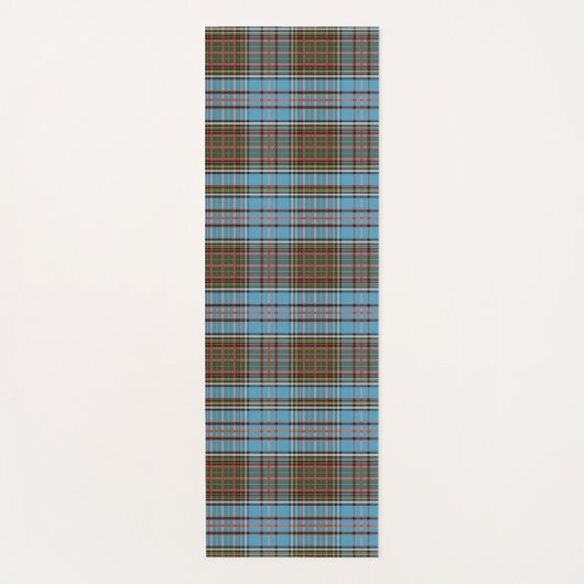 Kariert Clan Anderson Aquamarin Karo Tartan Yogamatte (Vorderseite)