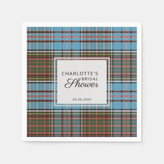 Kariert Clan Anderson Brautparty Tartan Paper Serviette (Vorderseite)