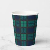 Kariert Clan Black Watch Blue Black Tartan Pappbecher (Rückseite)