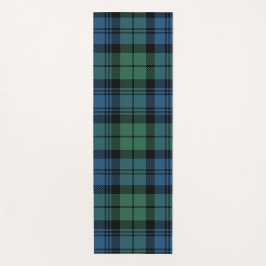 Kariert Clan Campbell Blue Green Black Karo Tartan Yogamatte (Vorderseite)