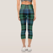 Kariert Clan Campbell Green Blue Tartan Capri Leggings (Rückseite)