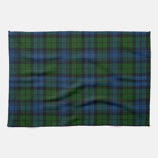 Kariert Clan Campbell Military Blue Green Tartan Geschirrtuch (Horizontal)