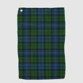 Kariert Clan Campbell Military Blue Green Tartan Golfhandtuch (Vorderseite)