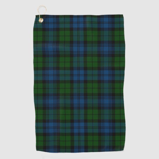 Kariert Clan Campbell Military Blue Green Tartan Golfhandtuch (Vorderseite)