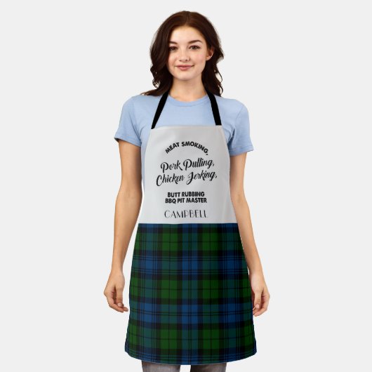 Kariert Clan Campbell Military Karo Tartan Kitchen Schürze (Getragen)