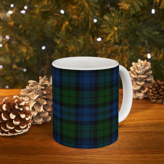 Kariert Clan Campbell Military Tartan Black Green Kaffeetasse