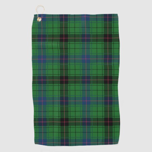 Kariert Clan Davidson Blue Green Black Karo Tartan Golfhandtuch (Vorderseite)
