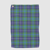 Kariert Clan Douglas Blue Green Karo Tartan Golfhandtuch (Vorderseite)