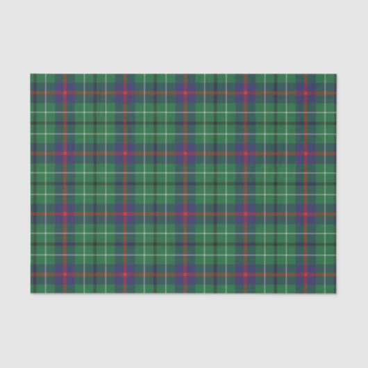 Kariert Clan Duncan Green Karo Tartan Seidenpapier (Vorderseite)