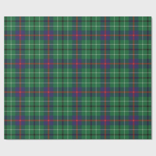 Kariert Clan Duncan Green Lila Tartan Geschenkpapier (Flach)