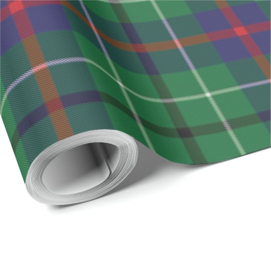 Kariert Clan Duncan Green Lila Tartan Geschenkpapier (Rolleneckpunkt)