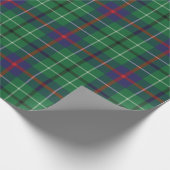 Kariert Clan Duncan Green Lila Tartan Geschenkpapier (Ecke)