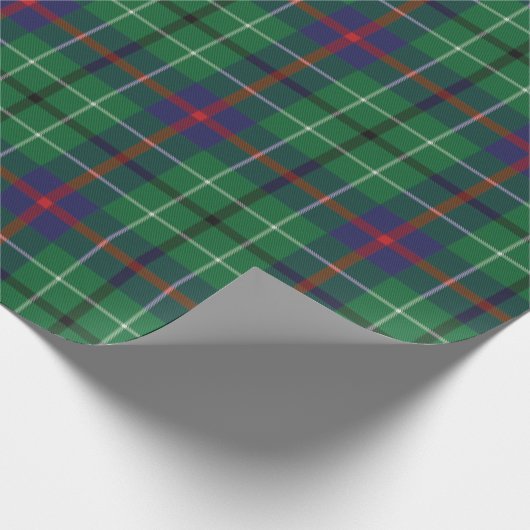 Kariert Clan Duncan Green Lila Tartan Geschenkpapier (Ecke)