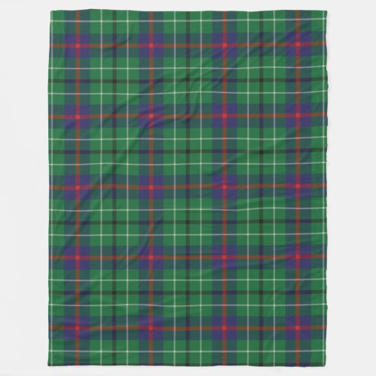 Kariert Clan Duncan Tartan Green Karo Fleecedecke (Vorderseite)