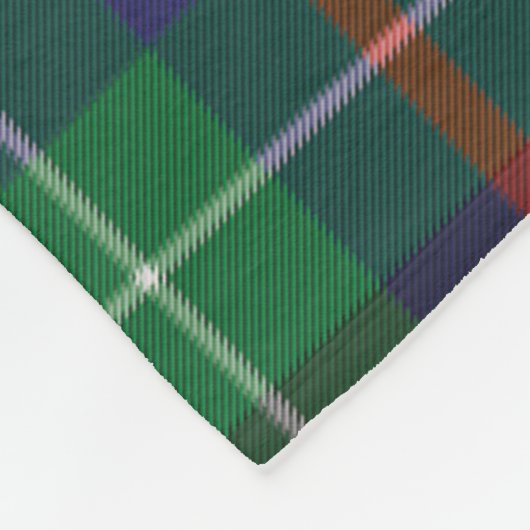Kariert Clan Duncan Tartan Green Karo Fleecedecke (Ecke)