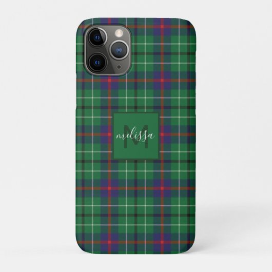 Kariert Clan Duncan Tartan Personalisiert Monogram Case-Mate iPhone Hülle (Rückseite)