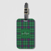 Kariert Clan Duncan Tartan Personalisiert Monogram Gepäckanhänger (Vorderseite Vertikal)