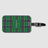 Kariert Clan Duncan Tartan Personalisiert Monogram Gepäckanhänger (Vorderseite (Horizontal))
