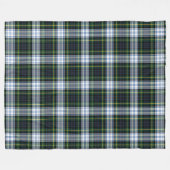 Kariert Clan Gordon Tartan Weiß Grünes Muster Fleecedecke (Vorderseite (Horizontal))