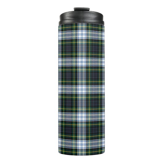 Kariert Clan Gordon White Green Karo Tartan Thermosbecher (Vorderseite)