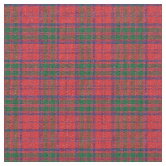Kariert Clan Grant Tartan Green Red Blue Karo Stoff (Nahaufnahme)