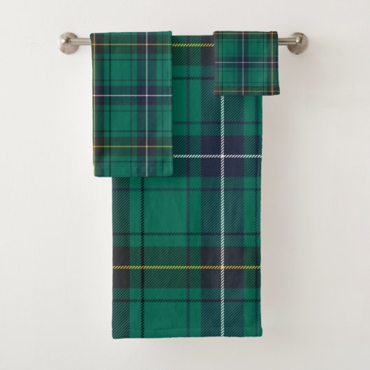 Kariert Clan Henderson Green Karo Tartan Badhandtuch Set (Insitu)