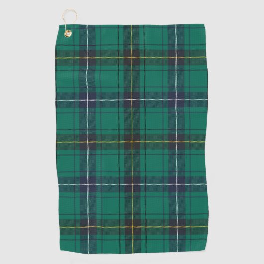Kariert Clan Henderson Green Karo Tartan Golfhandtuch (Vorderseite)