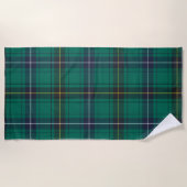 Kariert Clan Henderson Green Karo Tartan Strandtuch (Vorderseite)