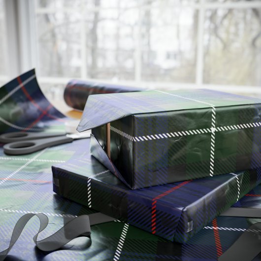 Kariert Clan MacKenzie Green Lila Tartan Geschenkpapier