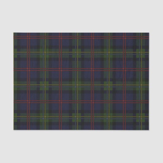 Kariert Clan Malcolm Green Lila Black Karo Tartan Seidenpapier (Vorderseite)